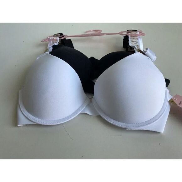 Juicy Couture Bra 2 Pack Sz 34B SEXY Push Up JC4229 White Black NEW - Picture 6 of 8